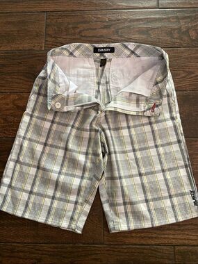 Rusty Men’s Plaid Gray and Yellow Shorts